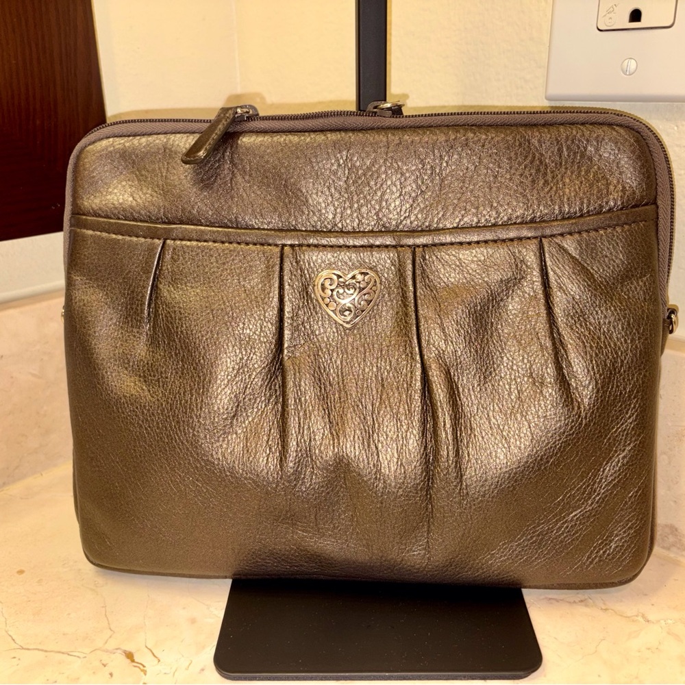 Brighton Metallic Brown Leather 10” Tablet Cover with Heart Accent